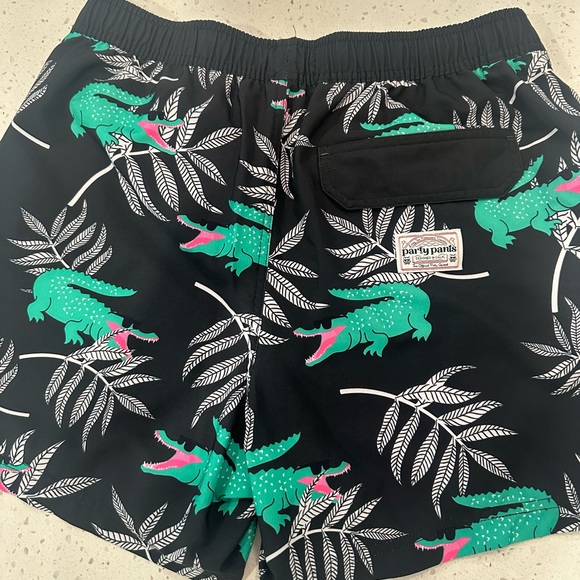 Dark Palms Black and Green Swim Trunks - Picture 4 of 4